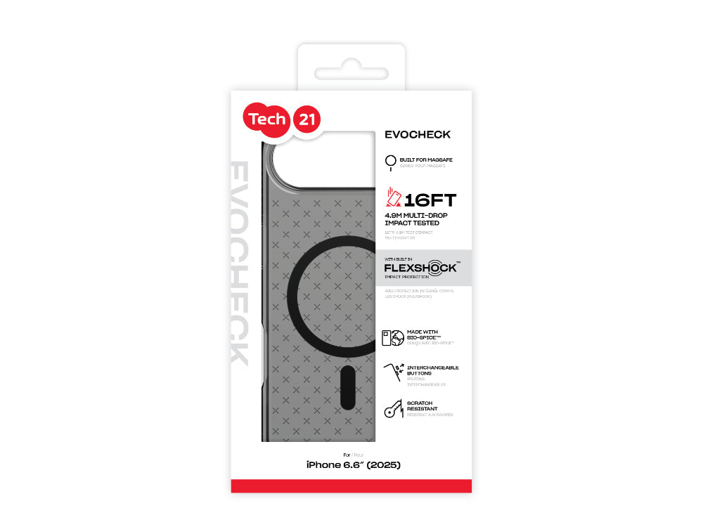 Tech21 Evo Check (MagSafe) Case for iPhone 17 Air 2025 - Smokey / Black