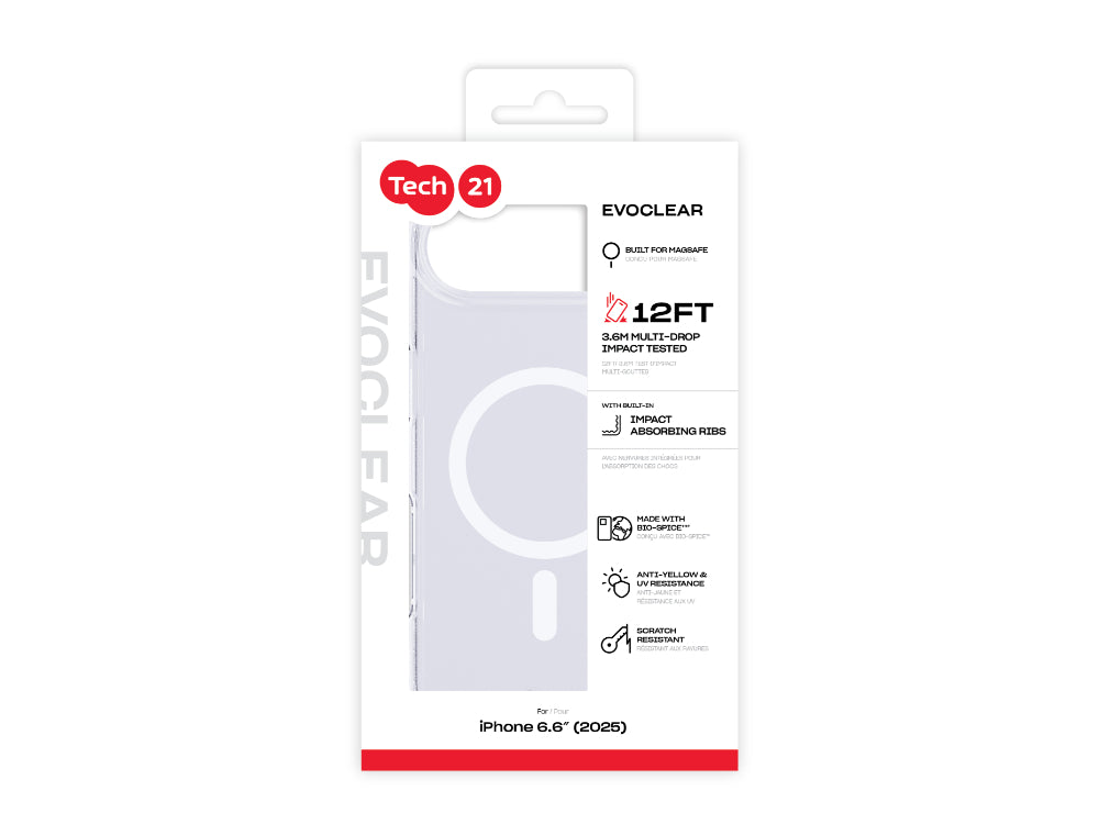 Tech21 EvoClear (MagSafe) for iPhone 17 Air 2025 - Clear