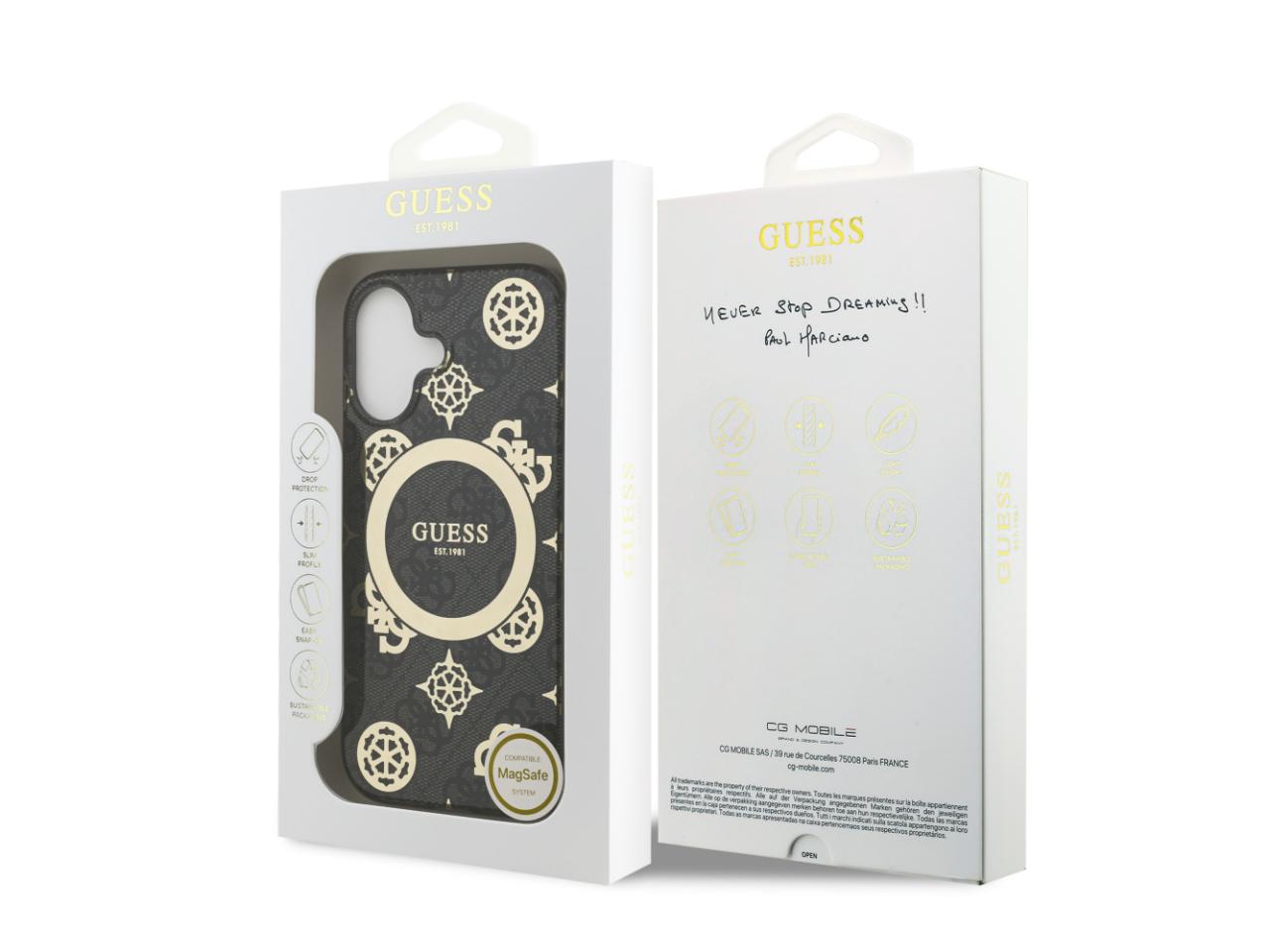 Guess 4G Peony Edition (MS) for iPhone 17 - Black / Gold