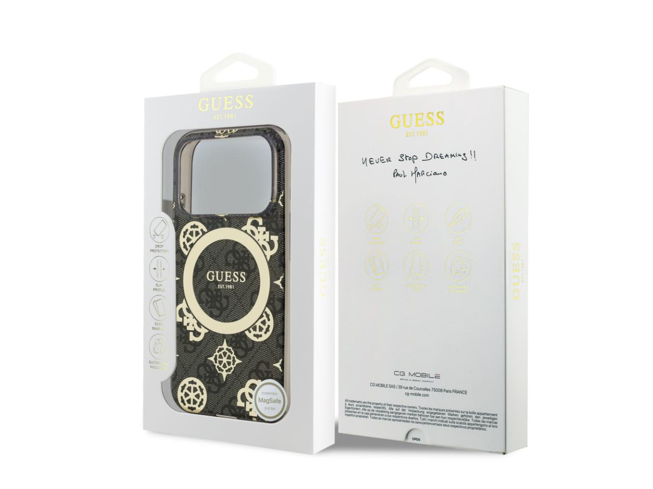 Guess 4G Peony Edition (MS) for iPhone 17 Pro Max - Black / Gold
