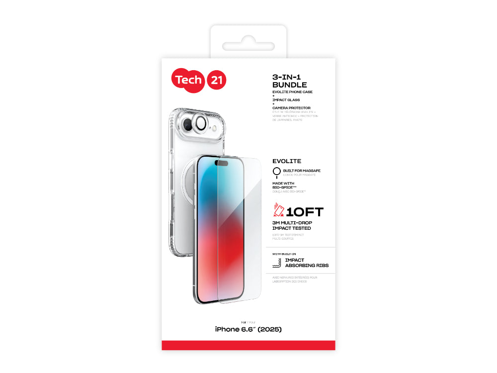 Tech21 3-in-1 EvoLite MagSafe Bundle for iPhone 17 Air 2025 - Clear