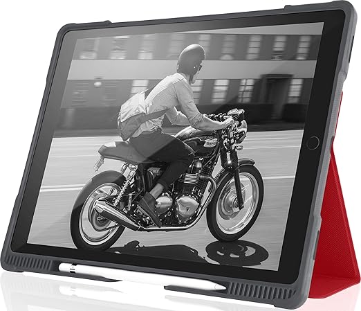 STM Dux Plus Rugged case for iPad Pro 12.9" 1st / 2nd Gen - Red (Model number(s): A2152, A2123, A2153, A2154, A1701, A1709, A1852)