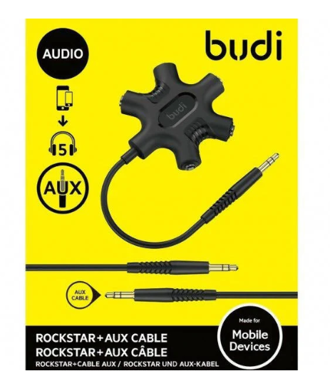 Budi Audio Rockstar + Aux Cable ( Black ) - Clearance