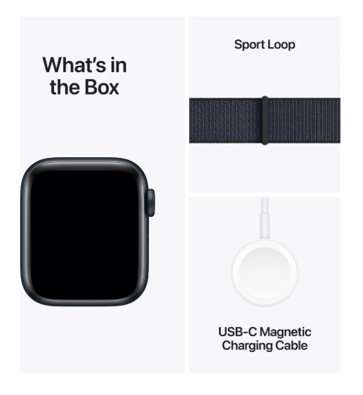 Apple Watch SE GPS 44mm Midnight Case with Ink Sport Loop