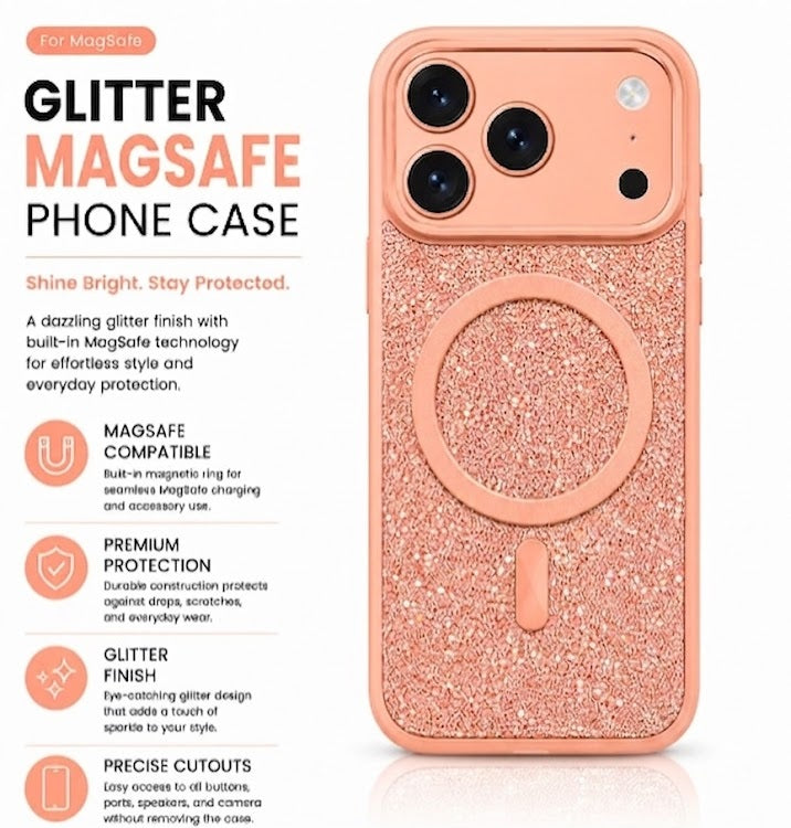 MaxGuard Diamond MagSafe Case for iPhone 17 Pro - Pink