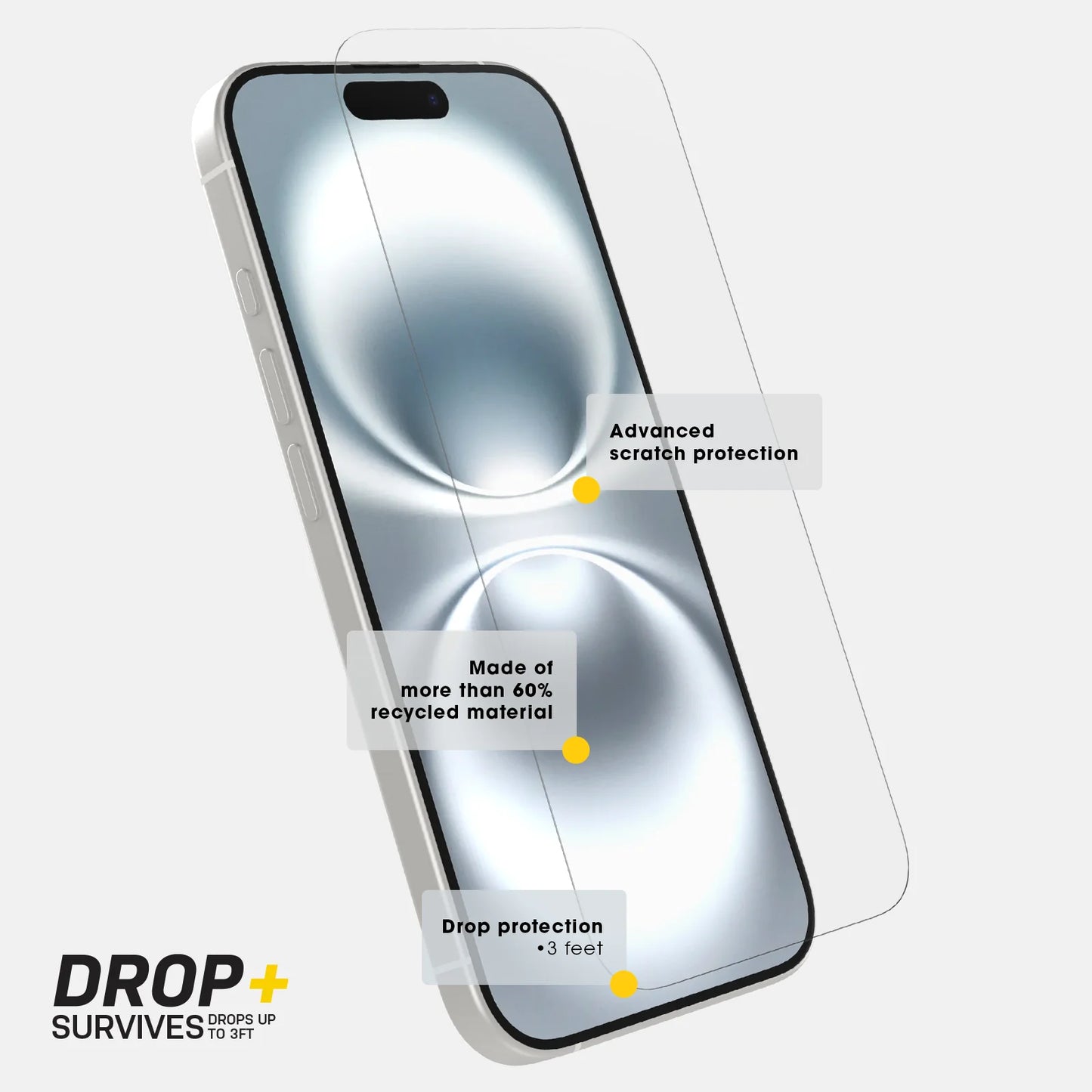 OtterBox Premium Glass Protector - iPhone 15 / 16 - Clear