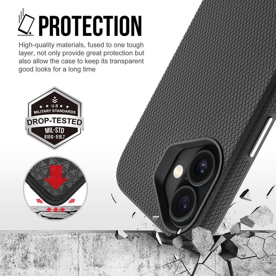 Rhinos Rugged Shockproof Case with Magnetic Ring for iPhone 17 - Black