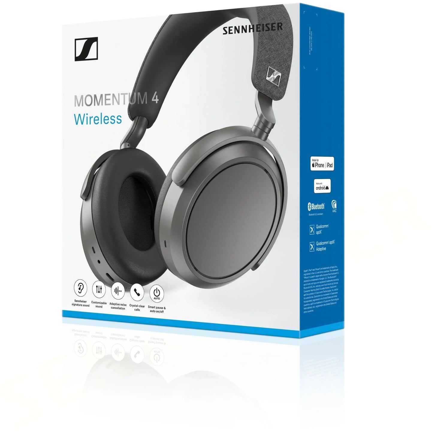 Sennheiser Momentum 4 Wireless Over-Ear Headphones - White (Australia Stock)