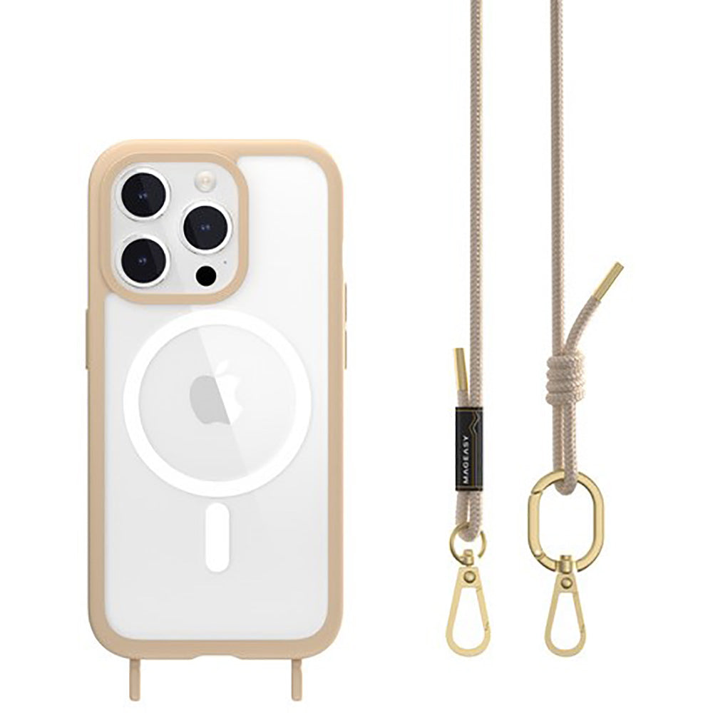 MagEasy - Roam M + Strap MagSafe Case - iPhone 15 Pro Max 6.7" - Beige