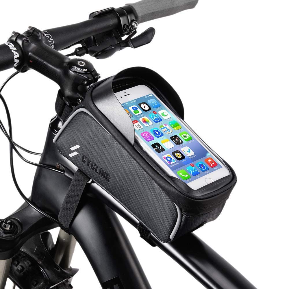 WATERPROOF Bike Bag / Holder - for Handsets below 6.5' - BLACK