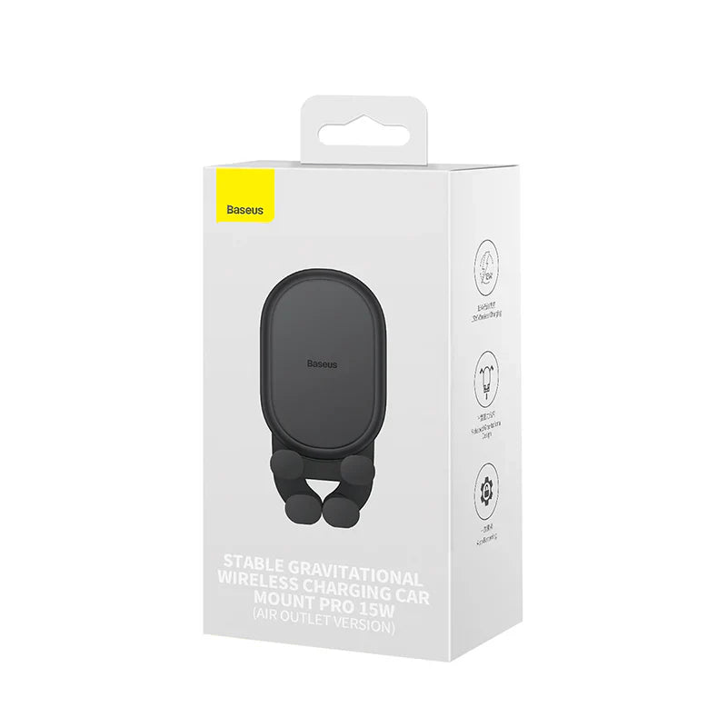 BASEUS Stable Gravitational Wireless Charging Car Mount Pro 15w