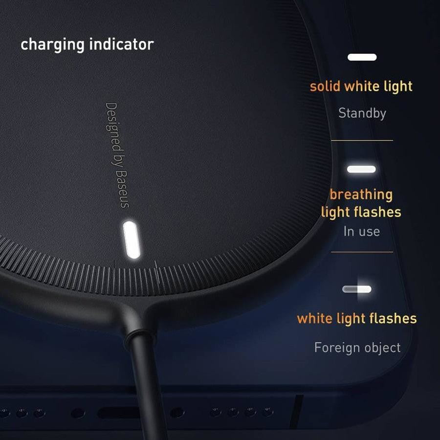 BASEUS Light Magnetic Wireless Qi Charger 15w (Blue)
