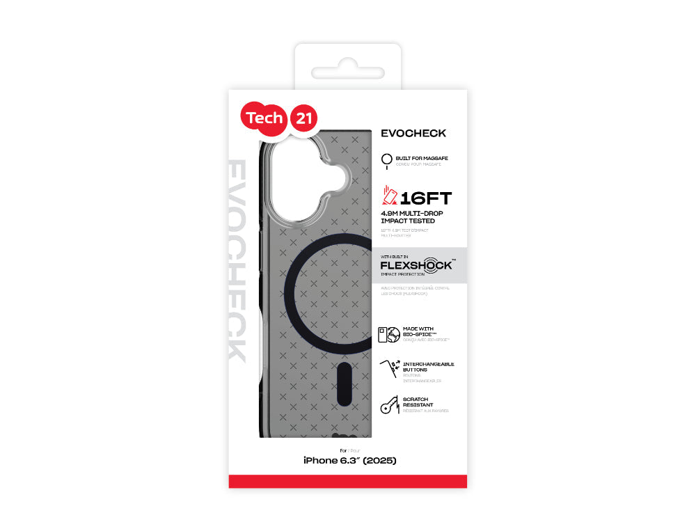 Tech21 Evo Check (MagSafe) Case for iPhone 17 - Smokey / Black
