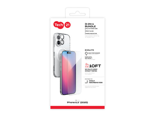 Tech21 3-in-1 EvoLite MagSafe Bundle for iPhone 17 - Clear
