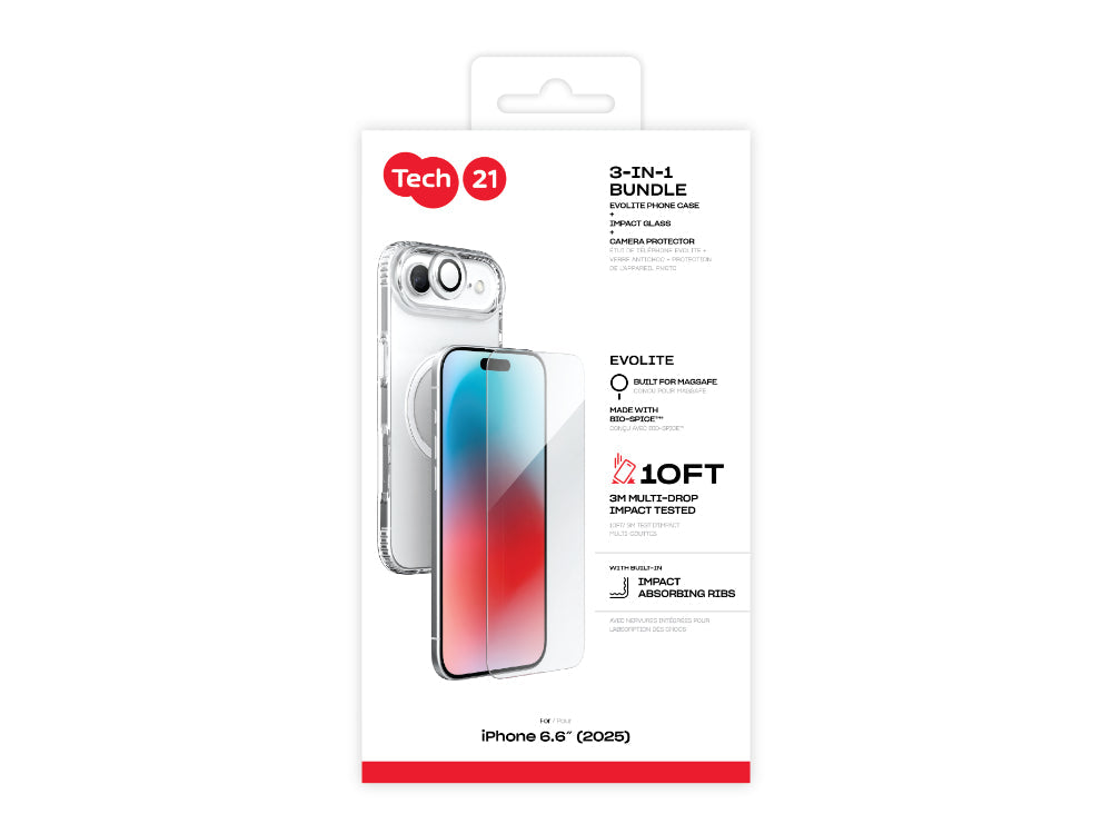 Tech21 3-in-1 EvoLite MagSafe Bundle for iPhone 17 Air 2025 - Clear
