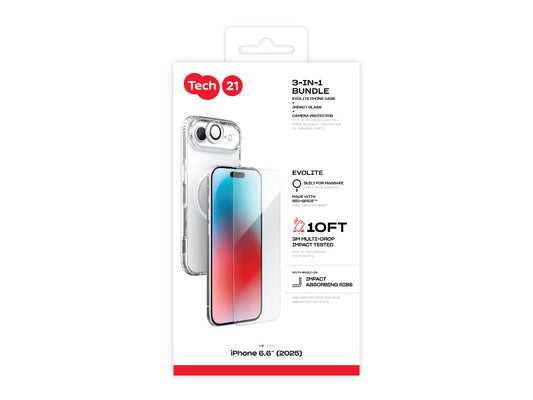 Tech21 3-in-1 EvoLite MagSafe Bundle for iPhone 17 Air 2025 - Clear