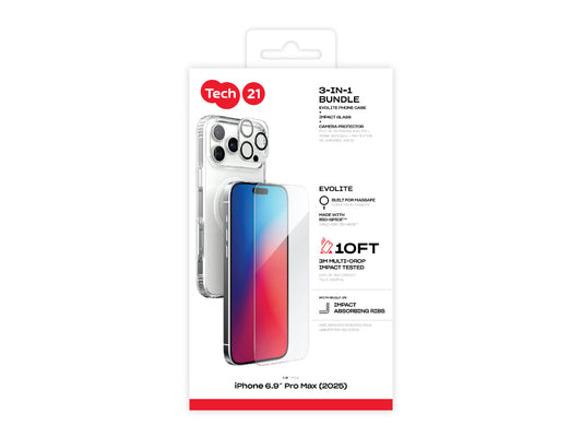 Tech21 3-in-1 EvoLite MagSafe Bundle for iPhone 17 Pro Max - Clear