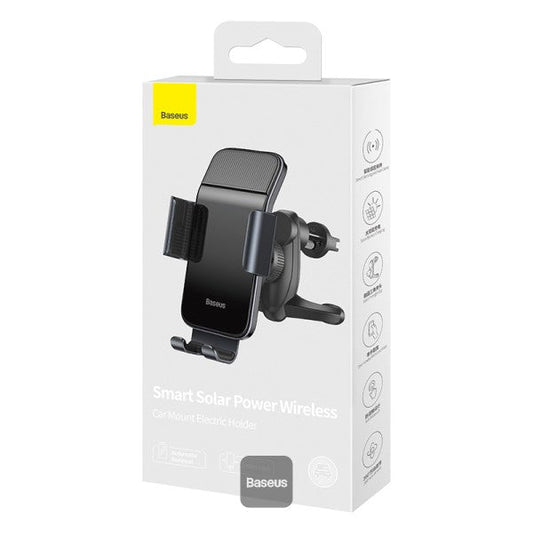 BASEUS Smart Solar Power Electric Wireless Phone Mount Holder (4.7" to 6.7")
