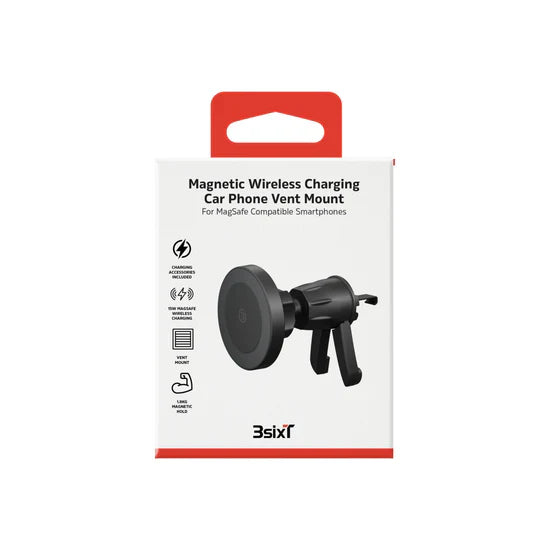 3SIXT Magnetic Wireless Charging (MagSafe Vent Mount) for Smartphones