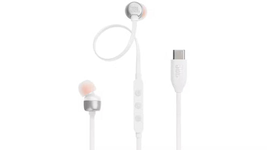 JBL Tune 310C USB-C Wired Hi-Res In-Ear Headphones - White (Australia Stock)