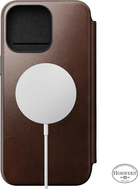 NOMAD Modern Leather Folio Horween - iPhone 15 Pro Max 6.7" - BROWN