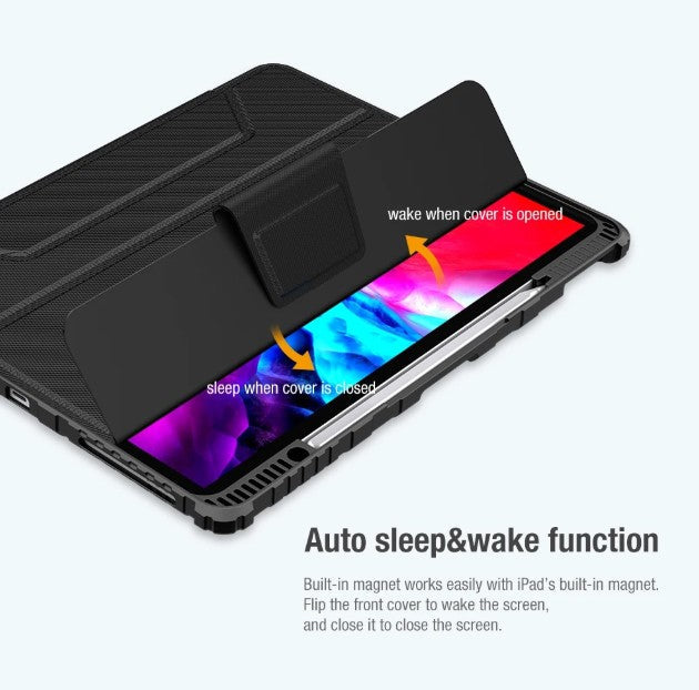 Armor Shockproof Smart Flip Case for iPad Air 11 (2024 / 2025) - BLACK