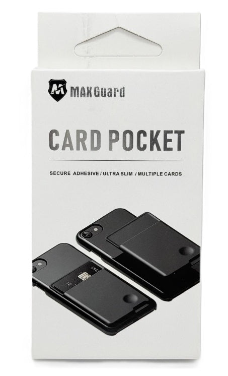 MaxGuard Silicon Card Pocket for Mobile Phone - Black