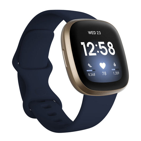 FITBIT VERSA 3 SMART WATCH + GPS - MIDNIGHT / SOFT GOLD
