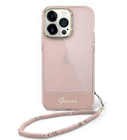 Guess Double Layer Case with Strap for iPhone 14 Pro Max 6.7' - Pink