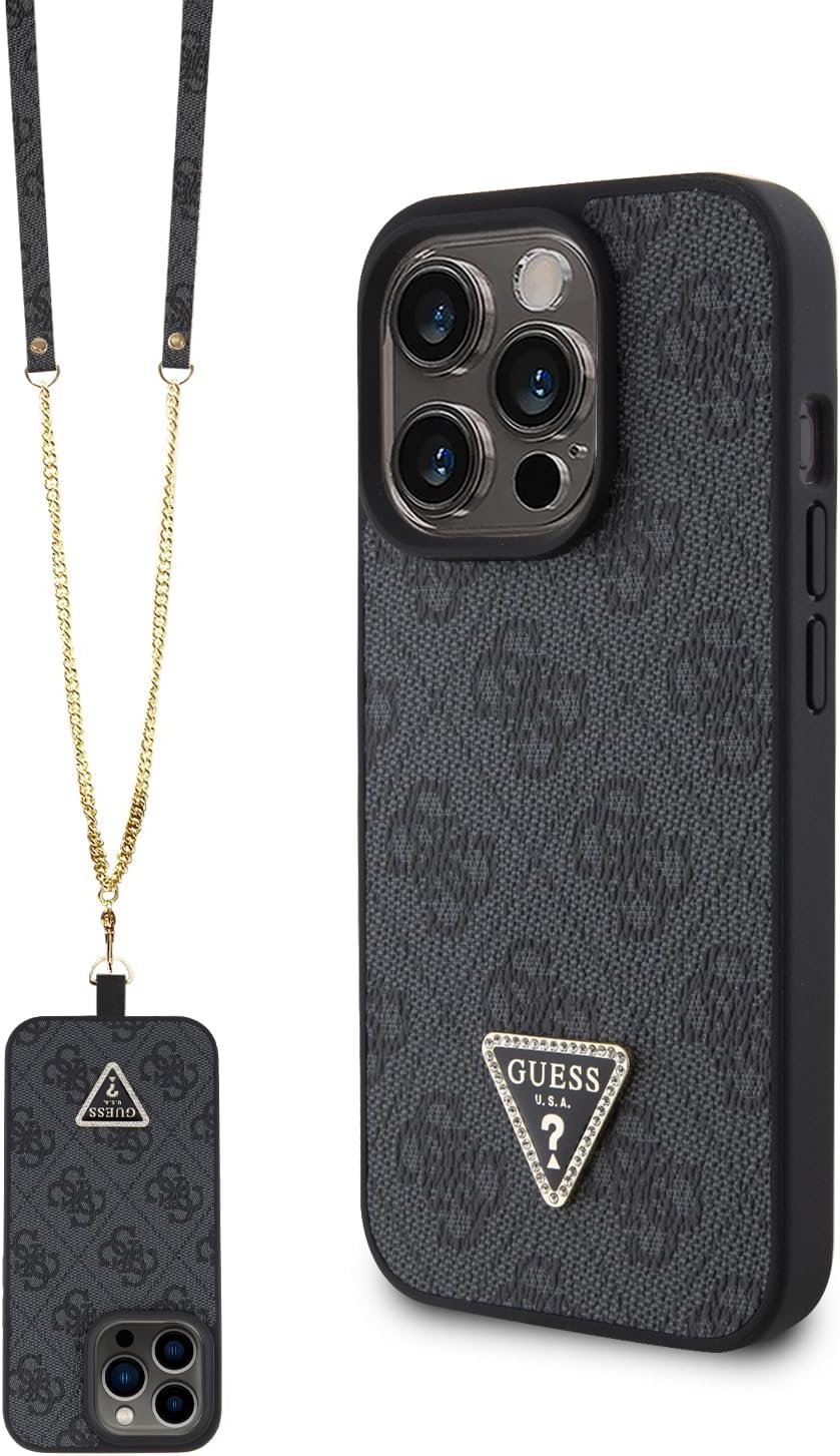 GUESS Diamond Cross Body for iPhone 15 Pro 6.1" - Black