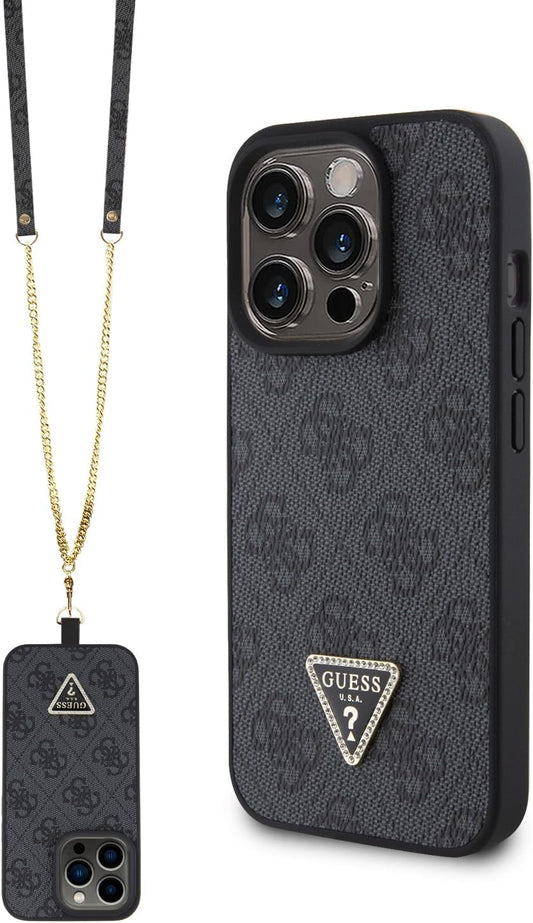 GUESS Diamond Cross Body for iPhone 15 Pro 6.1" - Black