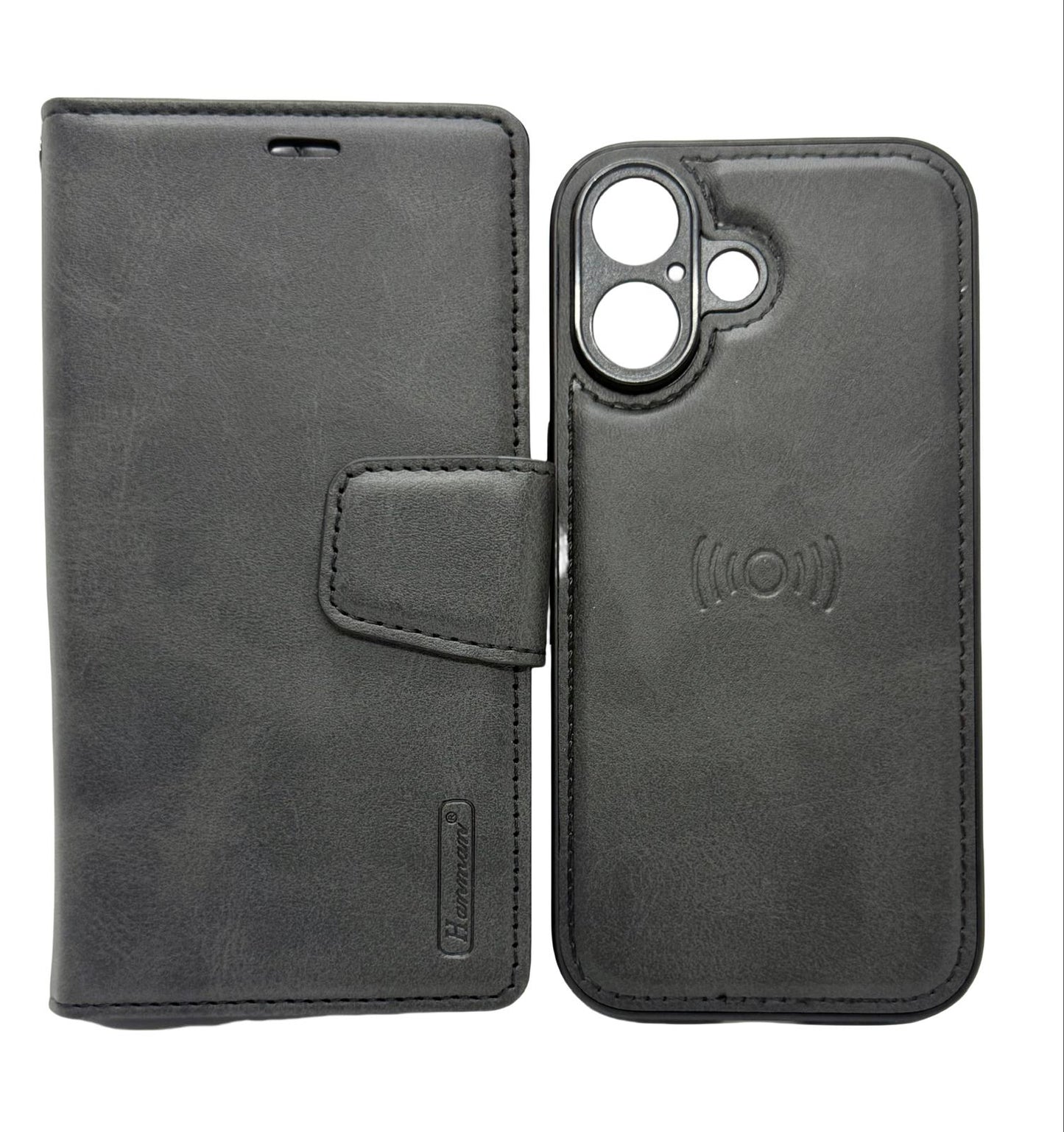 Hanman 2-in-1 Detachable Wallet Case for iPhone 17 (6.1") - Black