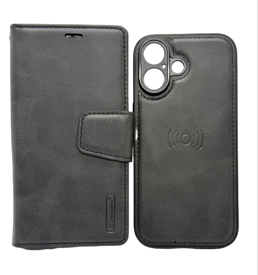 Hanman 2-in-1 Detachable Wallet Case for iPhone 17 (6.1") - Black