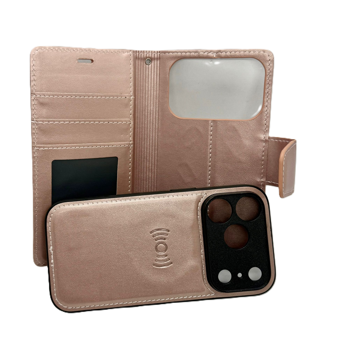 Hanman 2-in-1 Detachable Wallet Case for iPhone 17 Air - Rose Gold