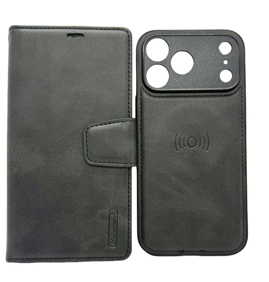 Hanman 2-in-1 Detachable Wallet Case for iPhone 17 Pro (6.3") - Black