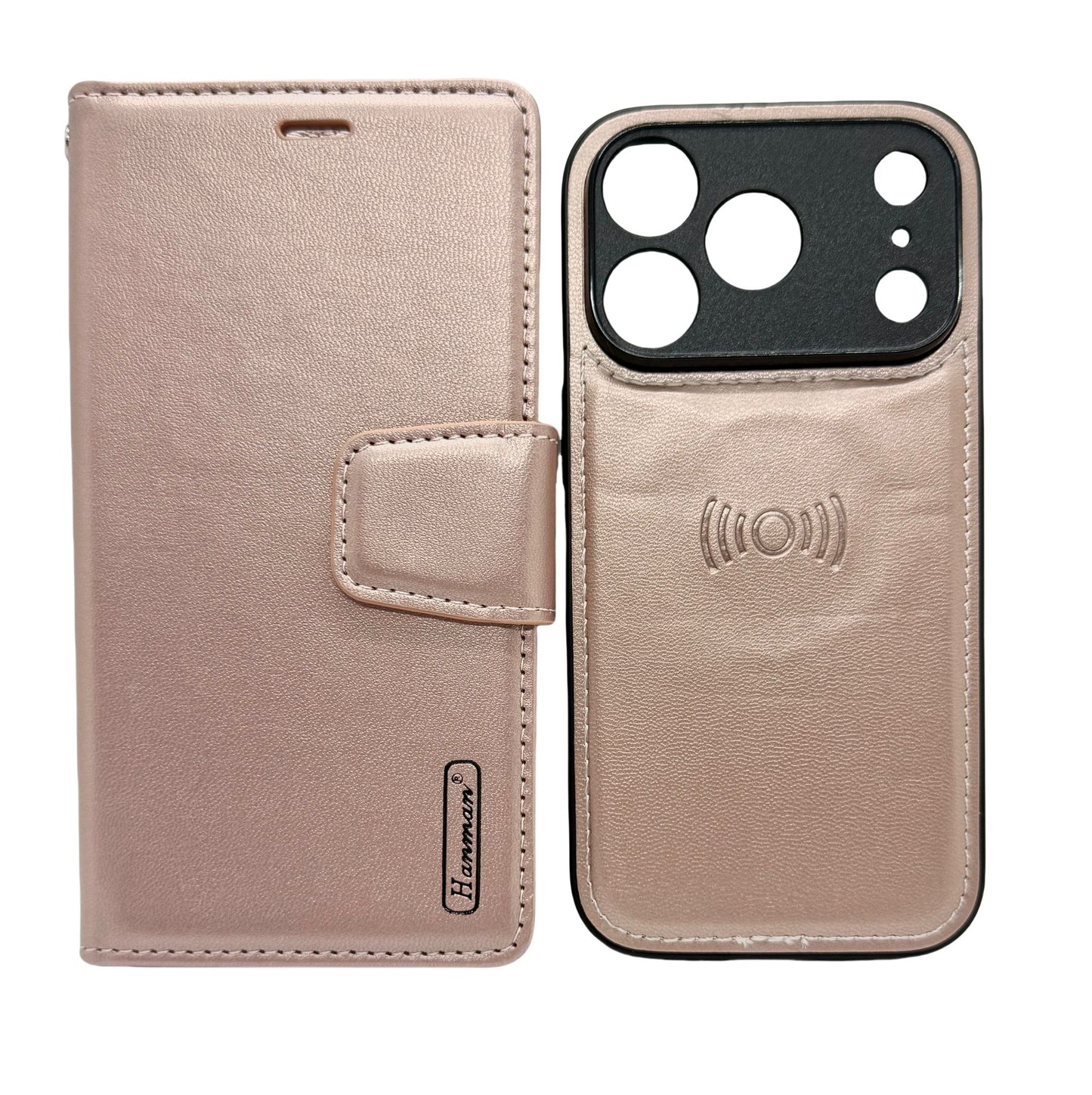 Hanman 2-in-1 Detachable Wallet Case for iPhone 17 Pro (6.3") - Pink
