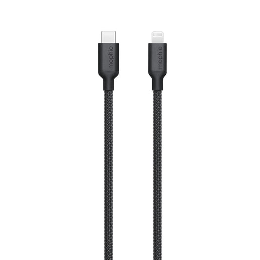 MOBiGO - NYLON WIRE CABLE for LIGHTNING TO TYPE C ( 2m ) - BLACK