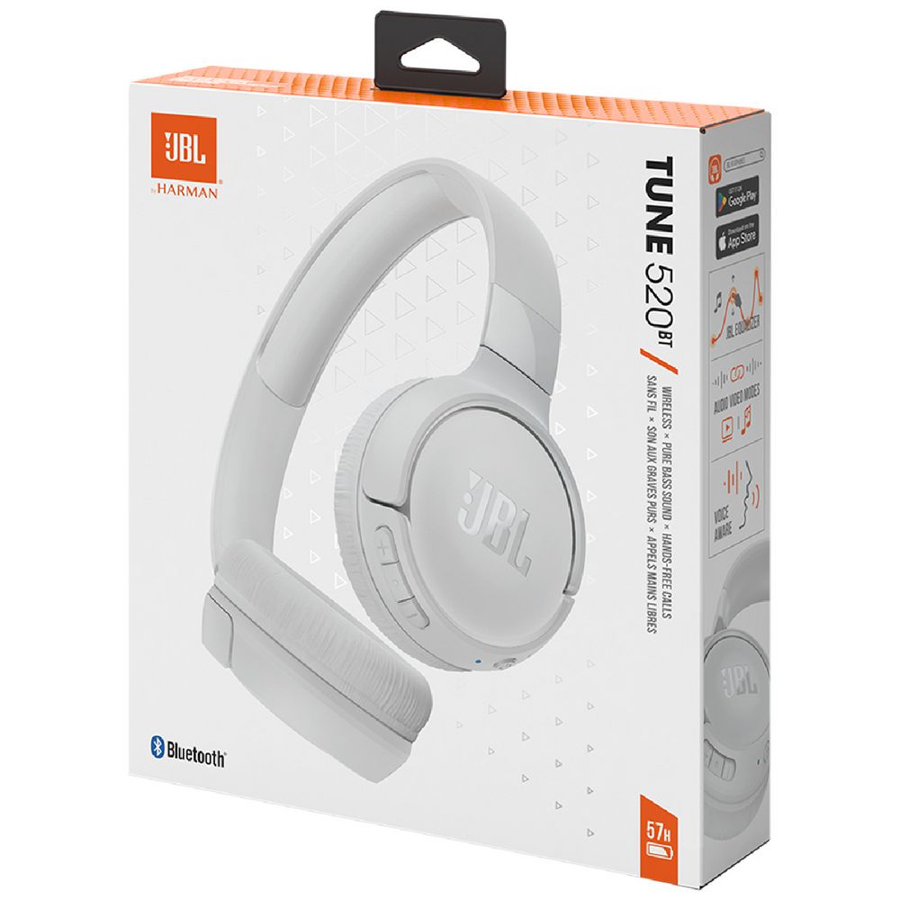 JBL Tune 520 Wireless Bluetooth On-Ear Headphones  - White [Australia Stock]