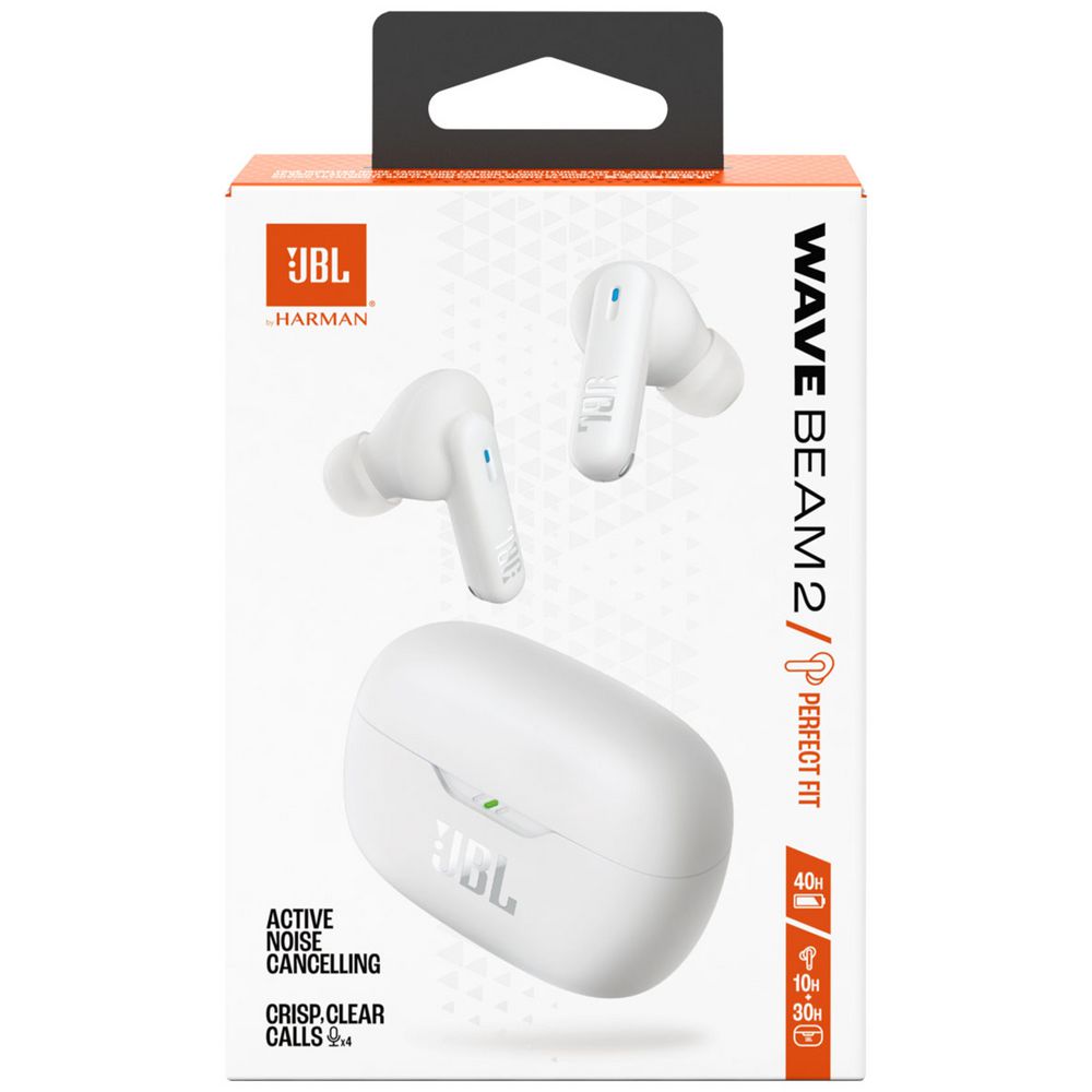 JBL Wave Beam 2 True Wireless Noise Cancelling Earbuds - White [Australia Stock]