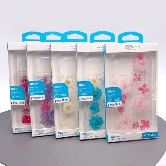 KingLink Real Flower Crystal Hard Case - iPhone 12 / 12 Pro 6.1'  PINK