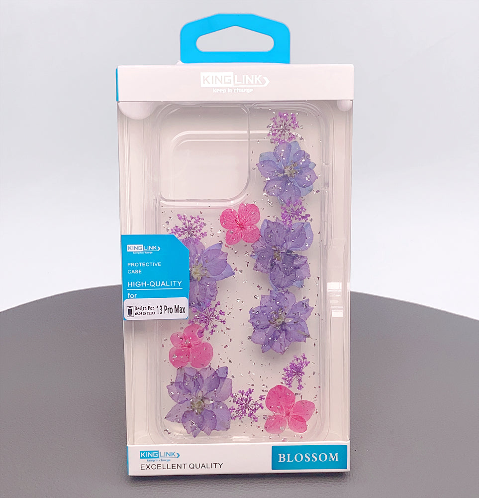 KingLink Real Flower Crystal Hard Case - iPhone 12 / 12 Pro 6.1'  PURP