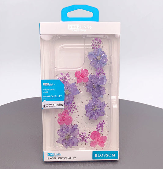 KingLink Real Flower Crystal Hard Case - iPhone 12 / 12 Pro 6.1'  PURP