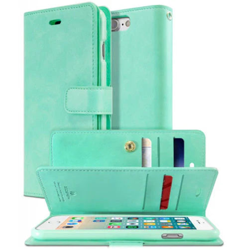 Mansoor Diary Case with Card Slot for iPhone XS MAX - Mint