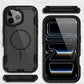 MaxGuard Dual-Layer MagSafe Case with Camera Ring Kickstand for iPhone 17 - Black
