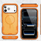 MaxGuard Dual-Layer MagSafe Case with Camera Ring Kickstand for iPhone 17 Pro Max - Orange