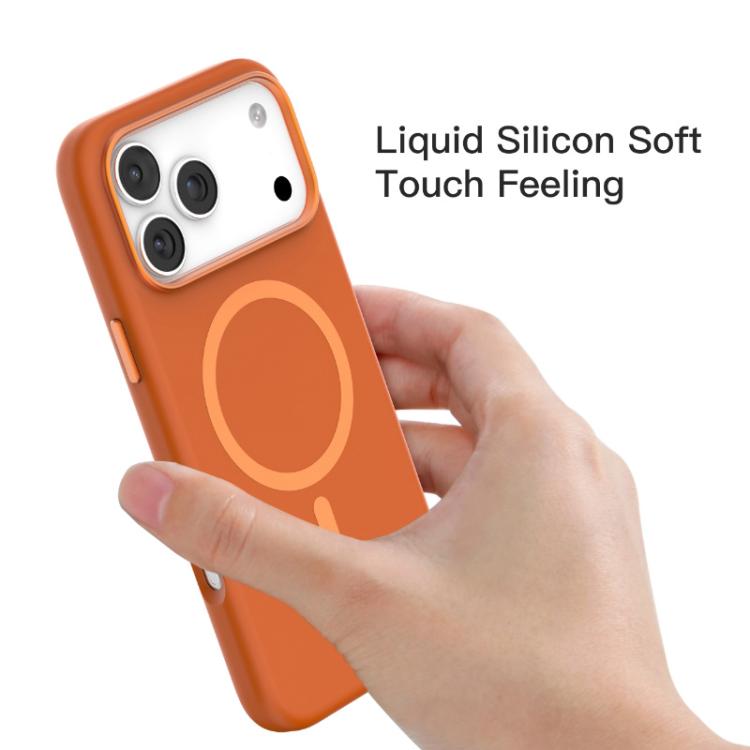 MaxGuard Liquid Silicone MagSafe Case for iPhone 17 Pro - Orange