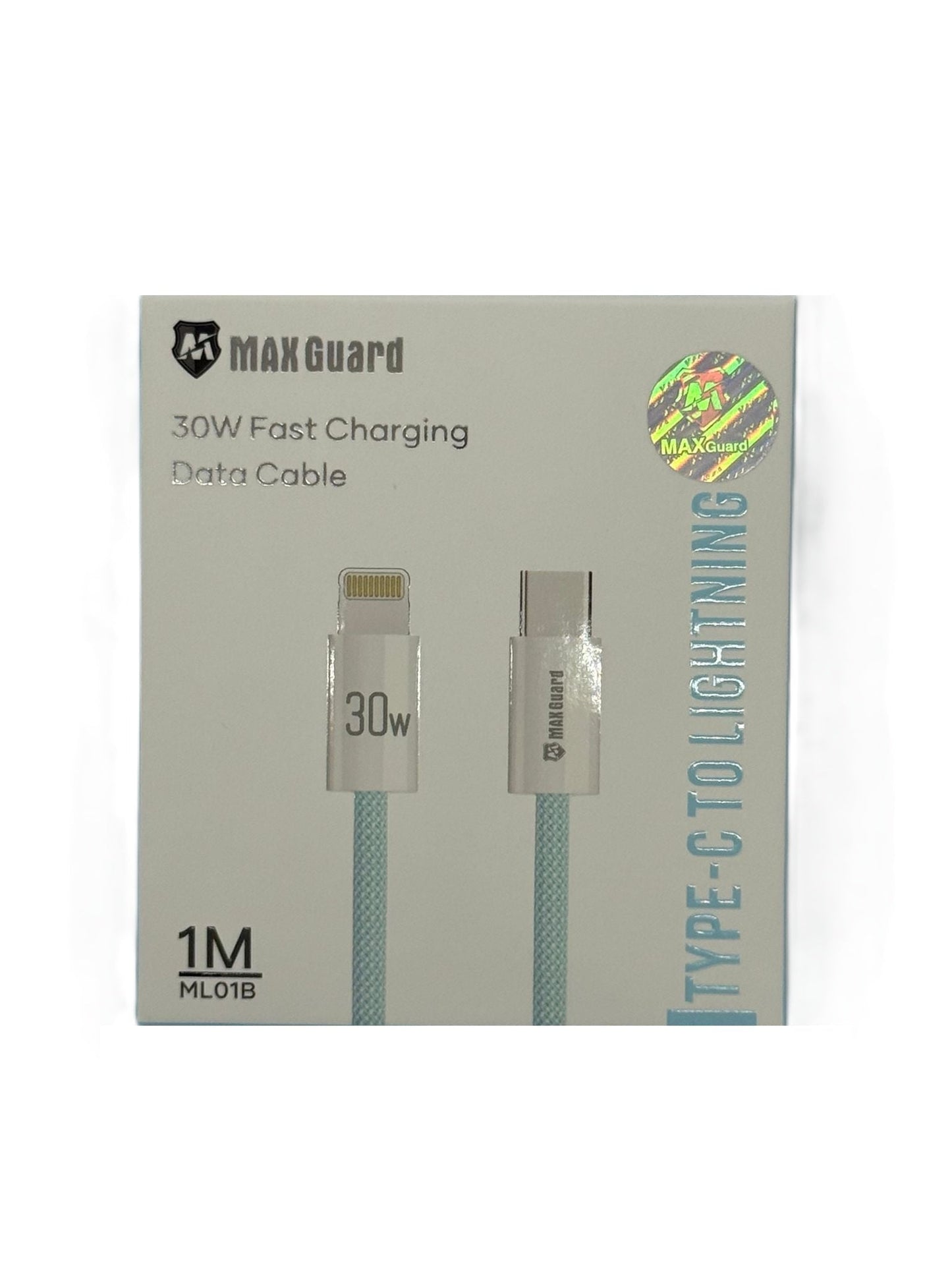 MaxGuard PD30W Charge & Sync Cable for Type C to Lightning 1M [ML01BLU] - Blue