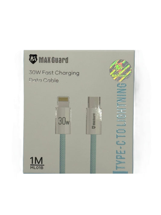 MaxGuard PD30W Charge & Sync Cable for Type C to Lightning 1M [ML01BLU] - Blue