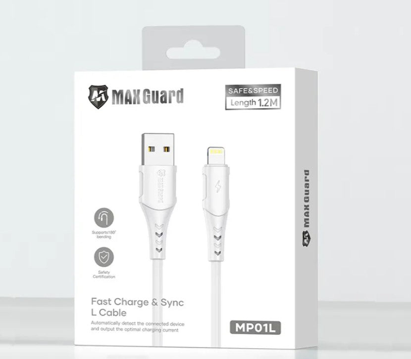 Maxguard 1.2m USB-A to Lightning Cable (MP01L) - White