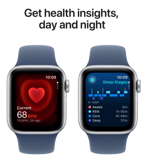 Apple Watch SE 40mm Silver Aluminium Case with Denim Sport Band GPS - S/M [MXEC3ZPA]